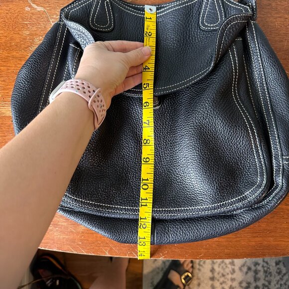 PRADA {VINTAGE} 1990's Hobo Slouch Bag | black pebbled leather - Picture 9 of 15